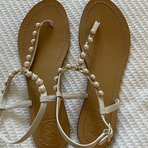 Tory Burch pearl thong sandals